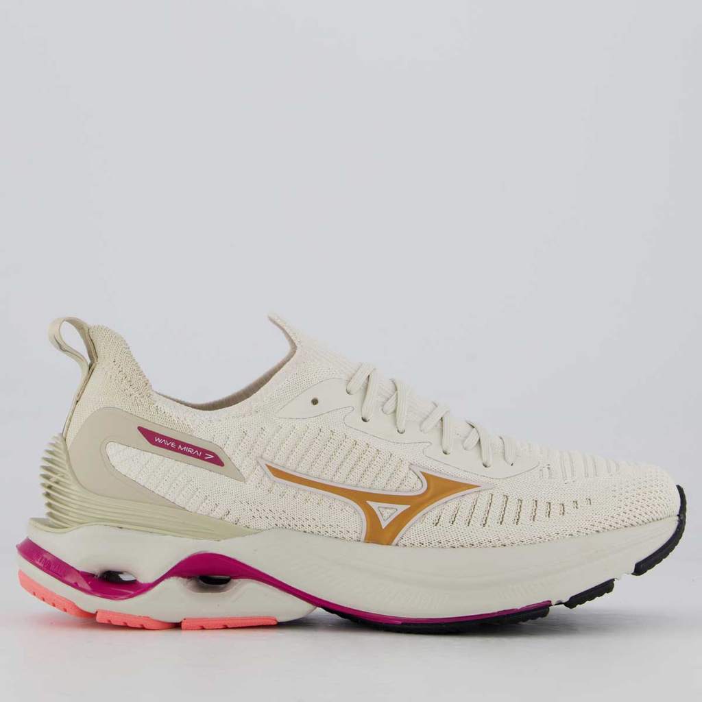 Tênis Mizuno Wave Mirai 7 Feminino Bege