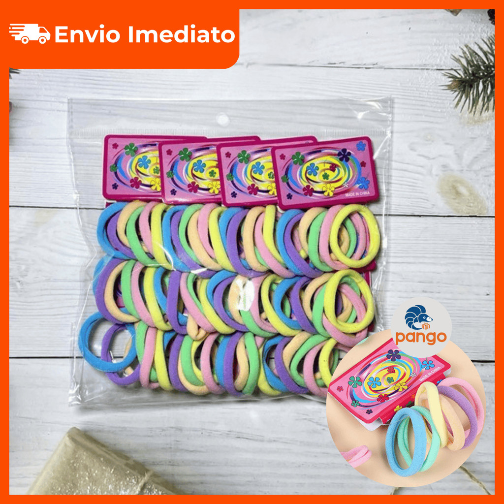 Kit Rabicó Rosa Roxa Azul Verde Amarela – Tons Pastel Elástico de Cabelo Acessório em Oferta na Shopee