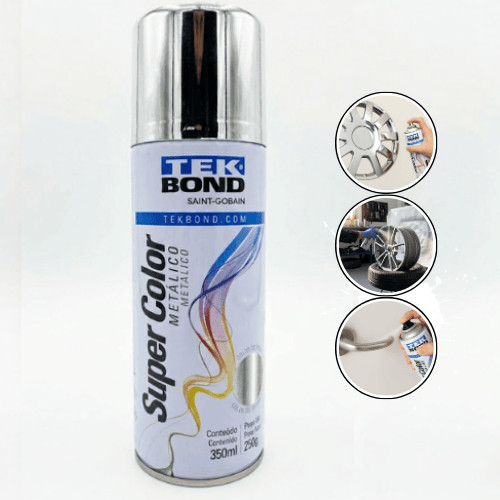 Tinta Spray TekBond Cromado Metálico 350ml