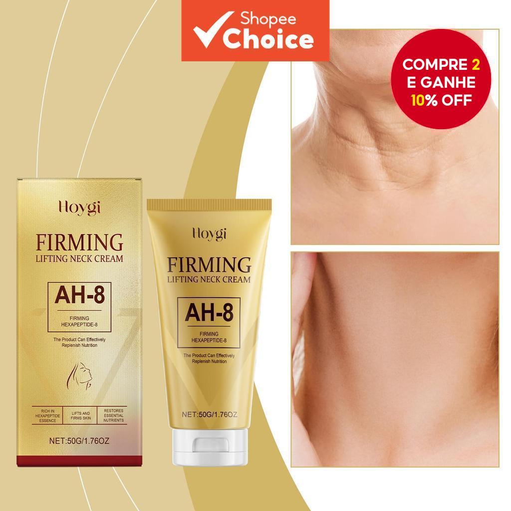  Ah-8 Creme Firmador para Pescoço que Levanta a Pele, Elimina Papadas em V, Reduz Rugas Finas com Rolo Massageador.