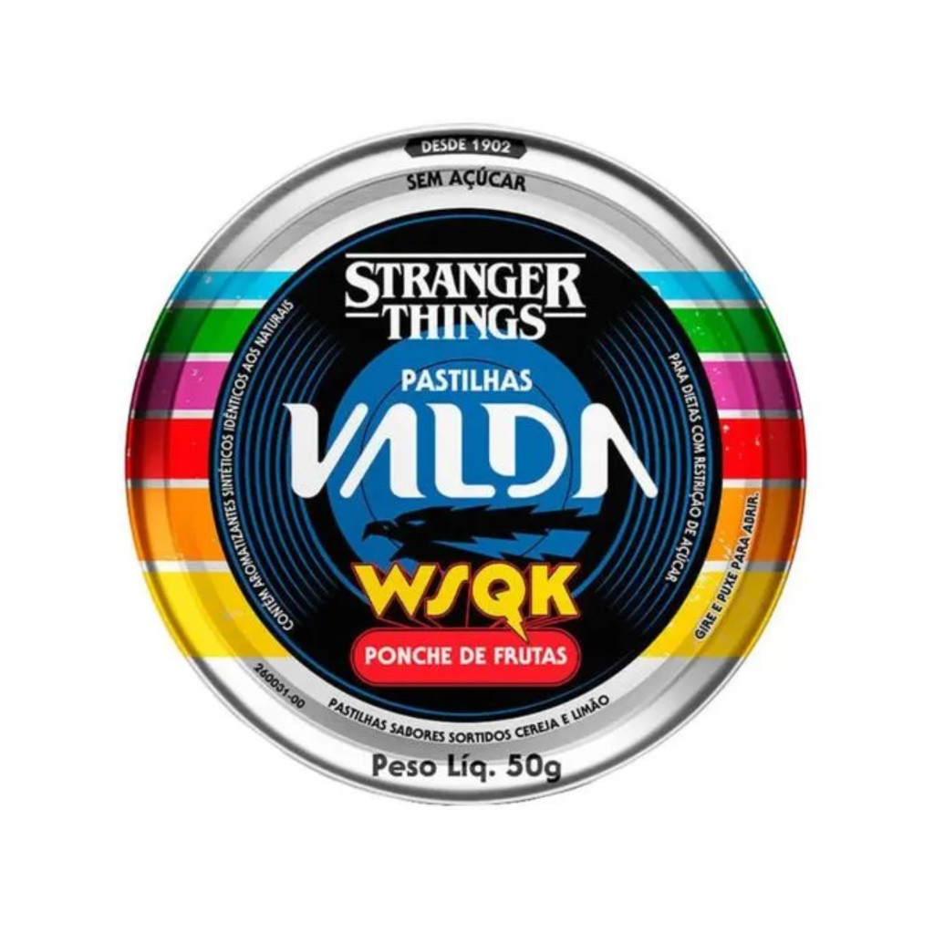 Pastilha Valda Stranger Things Sabor Ponche De Frutas 50g