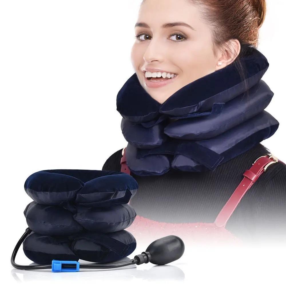 Suporte Pescoco Colar Cervical Almofada Inflavel Viagem Travesseiro Protetor Alivio Ortopedico Dor Tracao Vertical Exten