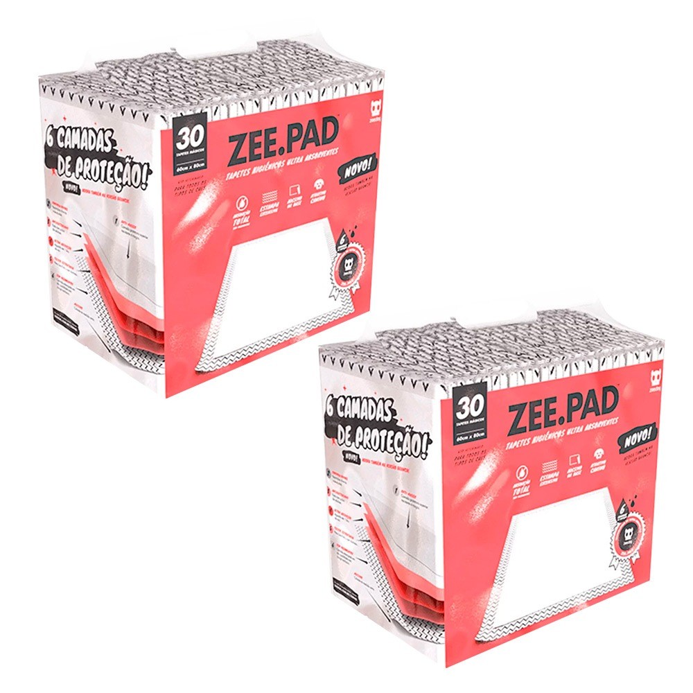 Kit com 2 Tapete Higiênico Zee.Pad Branco Zee.Dog 30 Unidades em Oferta na Shopee