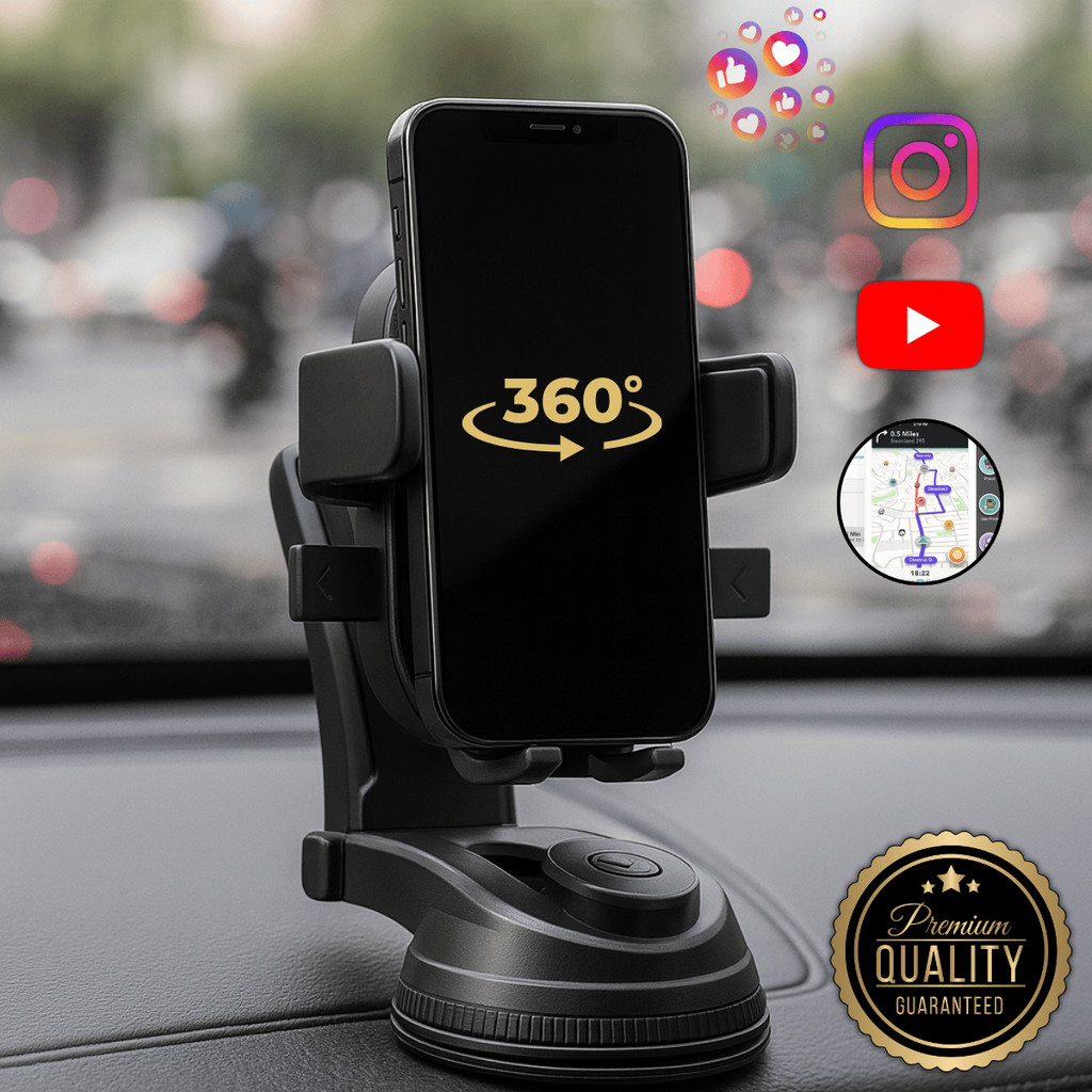 Suporte Veicular Celular 360 Graus Giratório Fixação Segura Estável Ajustavel Universal