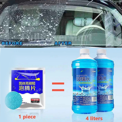 Kit 10 Pastilhas Limpa Para-brisa Carro Vidro Concentrado