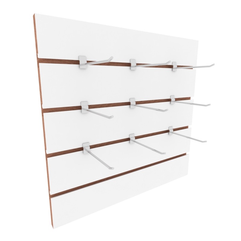 Painel canaletado 60x60 Branco + 10 Gacnhos