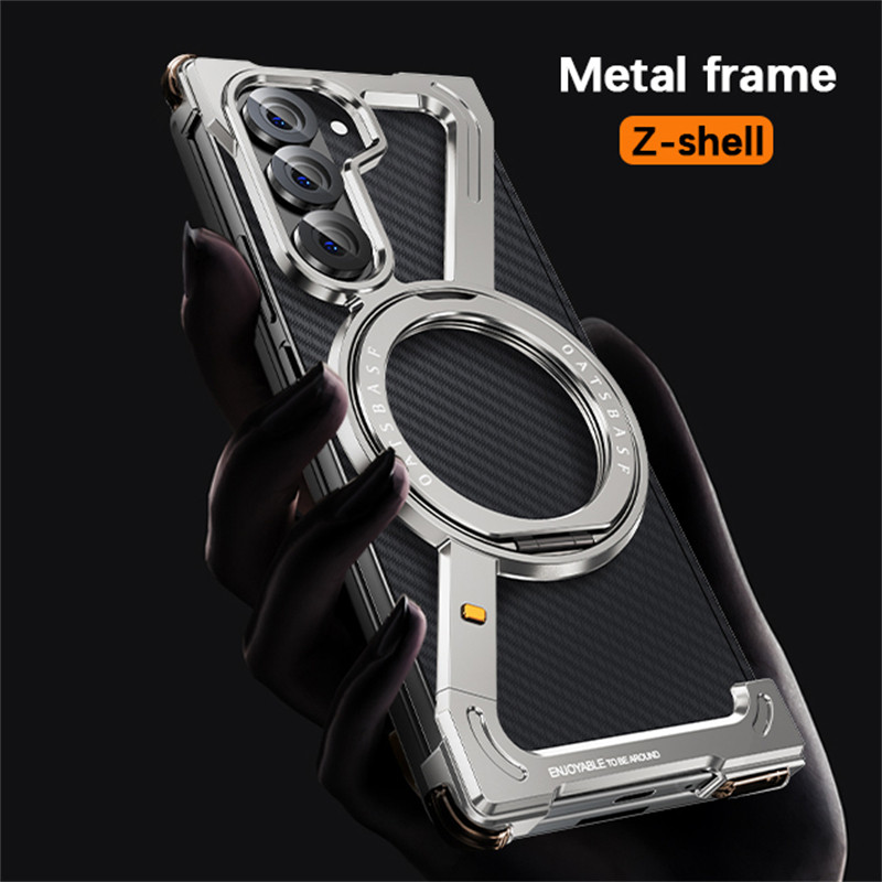 Z-Forma Metal Quadro Pára-Choques Caso De Telefone Para Galaxy Fold 7 6 5 Liga D