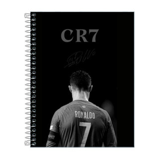 Caderno CR7 1 ou 10 Matérias Design Exclusivo  Capa Dura Premium em Oferta na Shopee