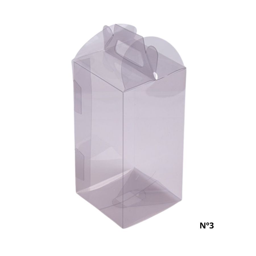 Caixa Sacola Transparente De Acetato Nº3 - 8,5x8,5x15cm - 10 uni. - Rizzo
