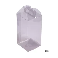 Caixa Sacola Transparente De Acetato Nº3 - 8,5x8,5x15cm - 10 uni. - Rizzo