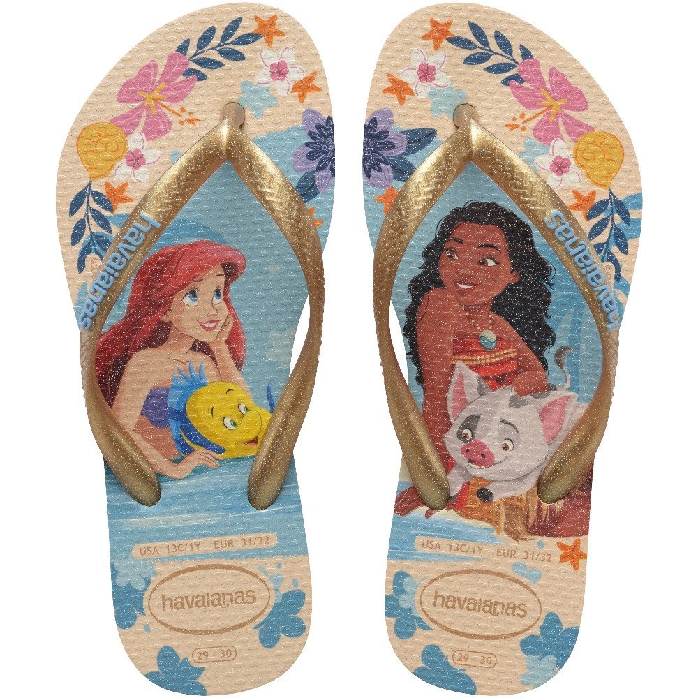 Havaianas Kids Slim Princess Bege Palha