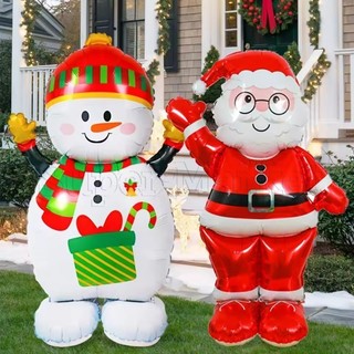 Grandes Balões De Natal Em Pé-Papai Noel , Balão De Filme De Alumínio De Boneco De Neve-Para Festa De Casamento De Anive