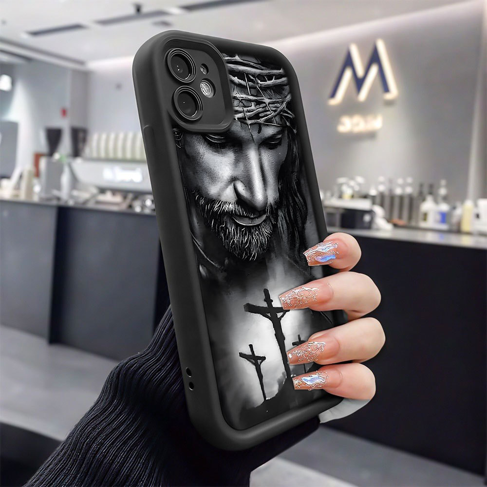 Jesus Silicon Capa Capinha Para Samsung Galaxy A06 A07 A05S A12 A13 A14 A15 A16 A17 A23 A32 A34 A36 Anti-Impacto Fosco