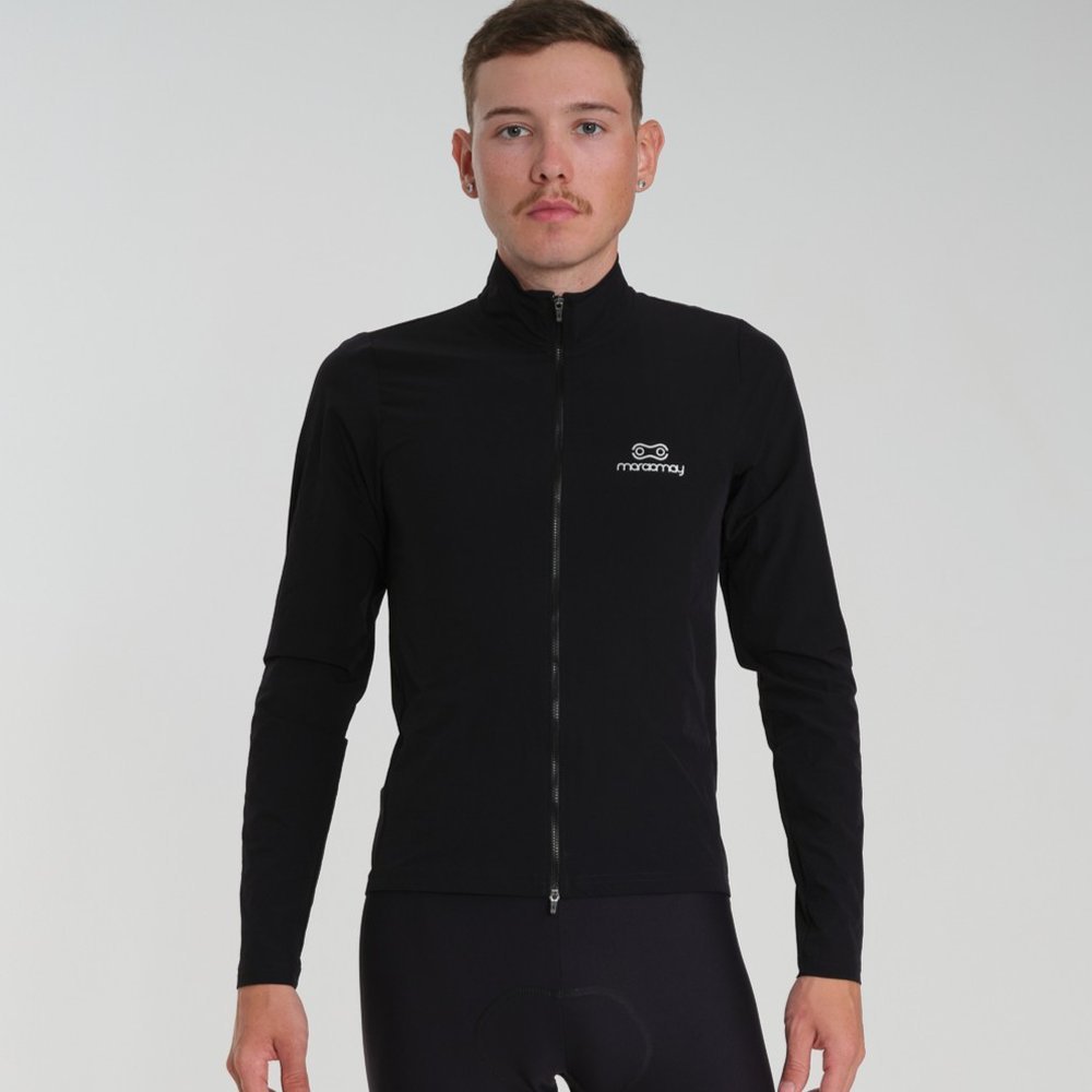 Jaqueta Corta Vento de Ciclismo Márcio May Slim Ellegance Black