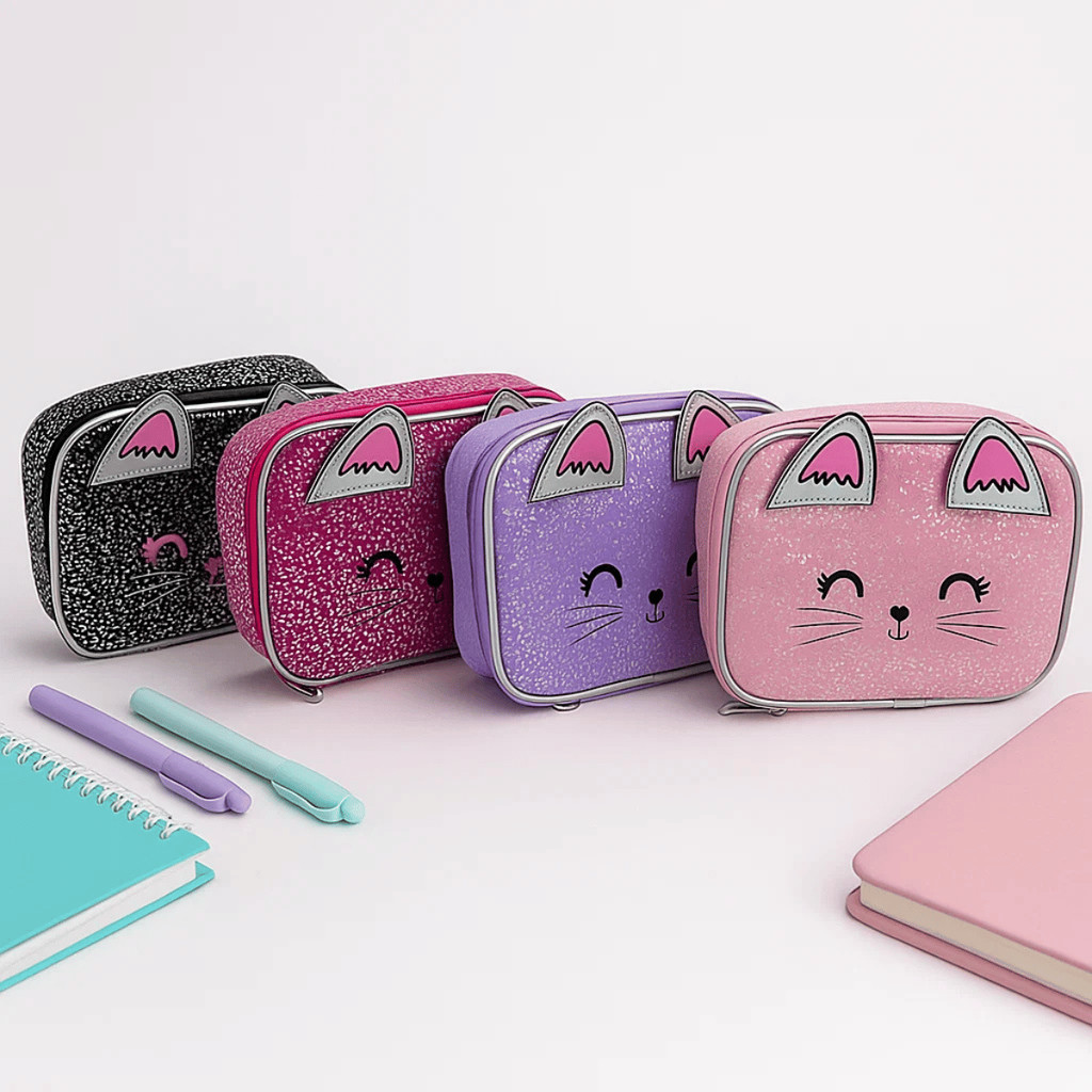 Estojo Reto Gatinho 22x16x7 cm - YEPP / Organizador Escolar / Material Estudo / Escritório em Oferta na Shopee