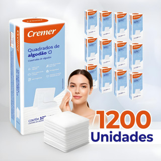 Kit com até 1200 Unidades Algodão Quadrado Sem Perfume Cremer 12 Caixas Bebê e Limpeza de Pele em Oferta na Shopee