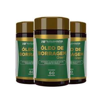 3x Oleo De Borragem Green 60 caps Hf Suplements em Oferta na Shopee