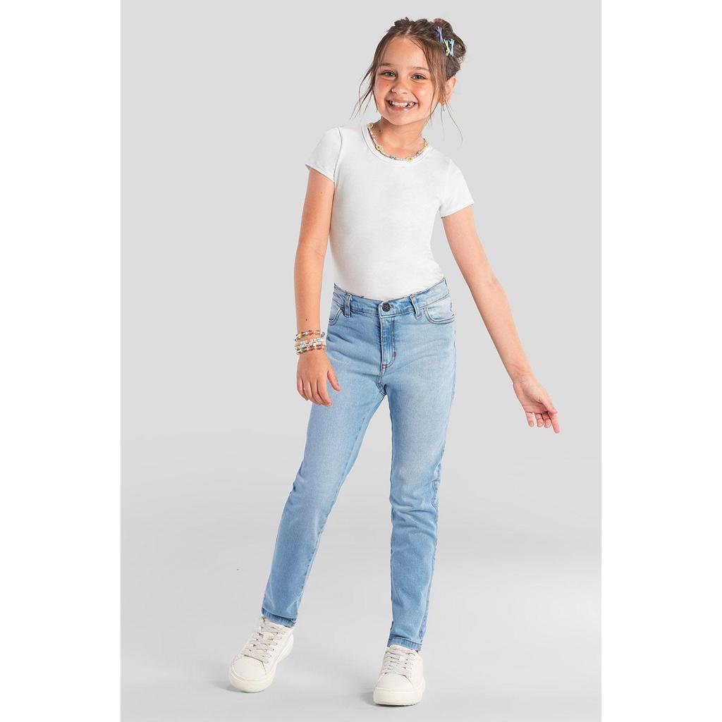 Calça infantil menina em jeans Brandili