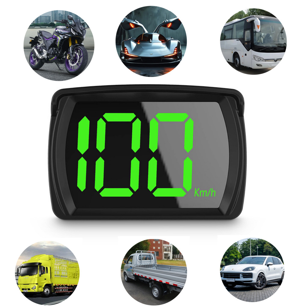 Display de cabeça HUD vertical preto para carro, display Digital verde, display de velocidade PGS KM/H, porta de carrega
