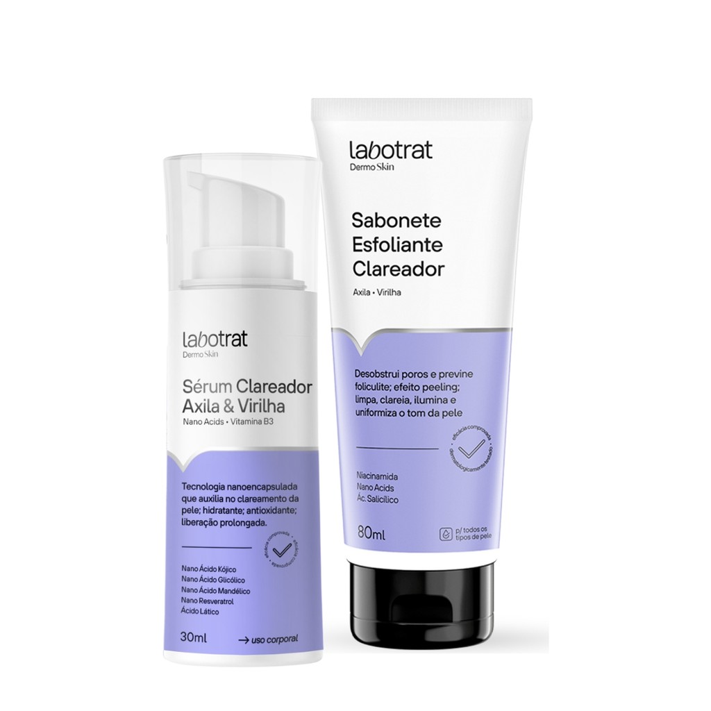 Kit Sabonete Esfolia Sérum Clareador Axila Dermo Labotrat em Oferta na Shopee