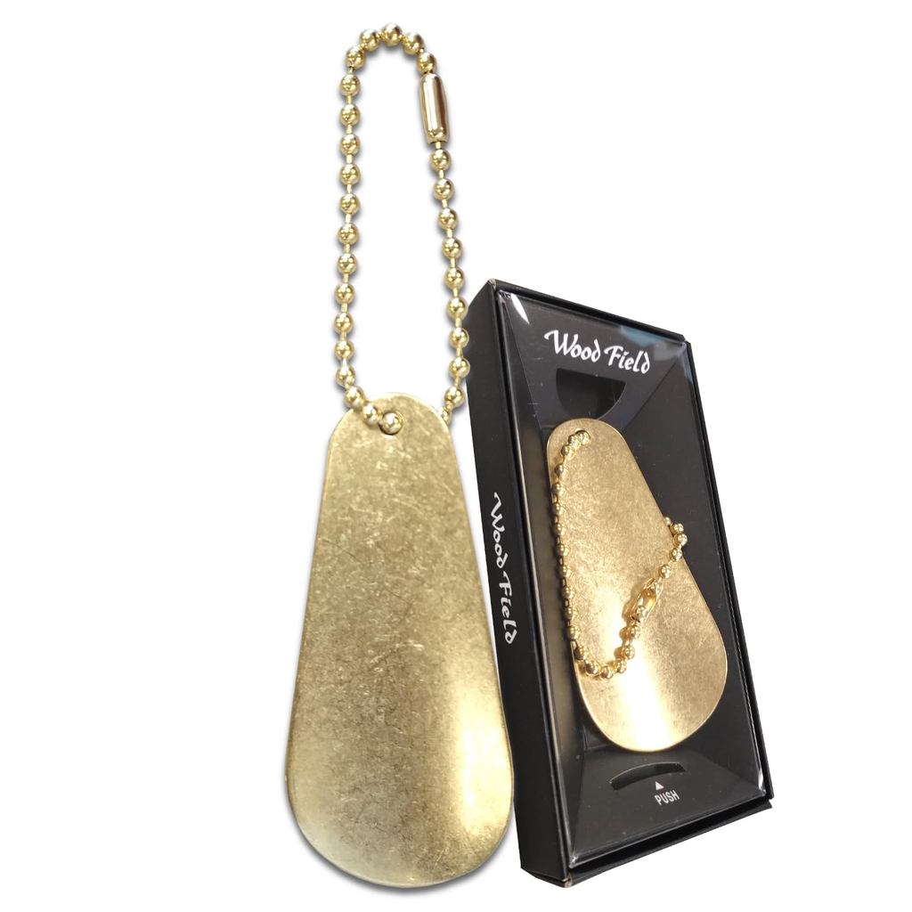 Calçadeira Portátil de Latão / Fabricado no Japão / Chaveiro Compacto / Wood Field / Acessório Premium