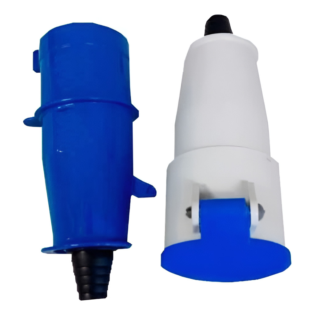 Conjunto Plug + Acoplador 3p+t 32a Azul Industrial Steck Azul