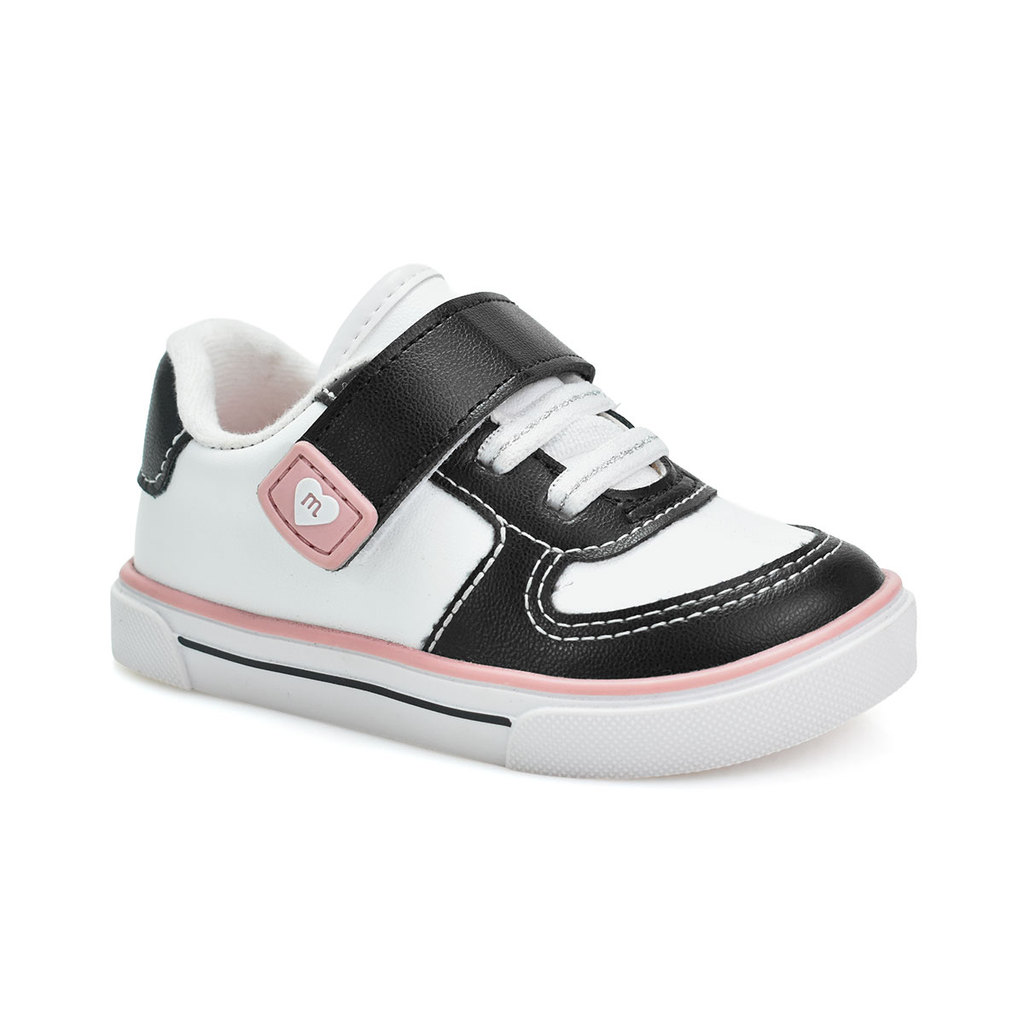 Tênis Molekinha Meninas Calce Fácil Branco e Preto em Oferta na Shopee