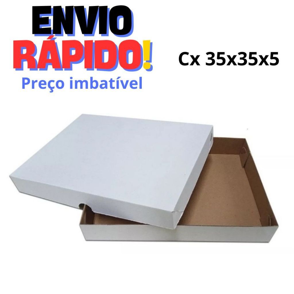 20 Caixas de Papelão (Branca) Doce/Salgados Auto Montável (MELHOR PREÇO) - 35x35x5 em Oferta na Shopee