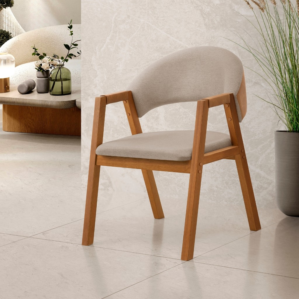 Kit 2 Cadeiras Decorativa Evolut 100% Madeira Sala e Cozinha