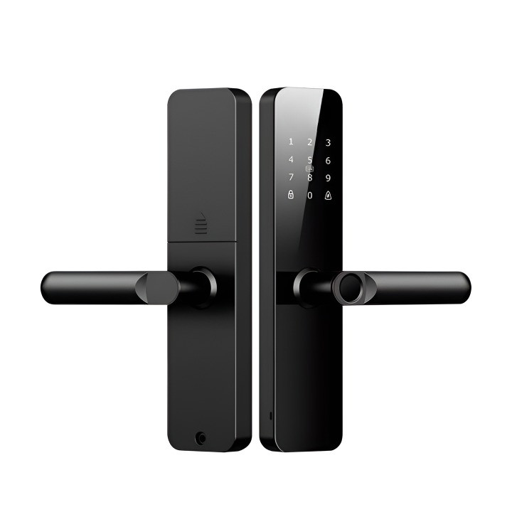 Fechadura Eletrônica Digital Wifi Tuya 6 em 1 com APP, NFC, Biometria, Senha Touch, Chave e Tag em Oferta na Shopee