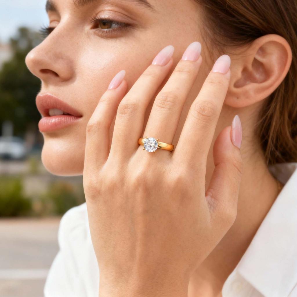 Vnox Zircon Solitaire Engagement Bridal Wedding Band Set Couple Love Jewelry for Women Men · foto 2