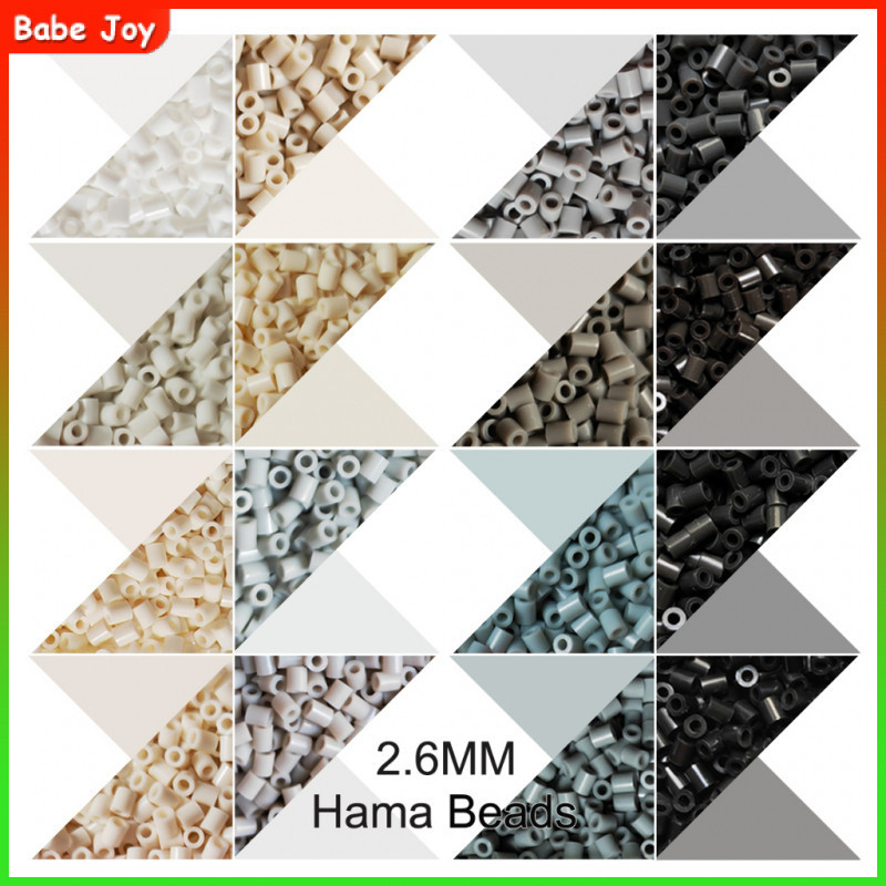 2.6mm Mini Perler Hama Beads 1000 Pçs/Lote Preto/Branco Cores Pixel Art Fusível Para Quebra Cabeças