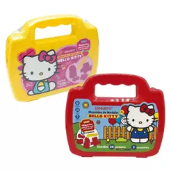 Massinha de Modelar Maleta Hello Kitty c/ 10 Cores + 5 Moldes Sortido e Unitário Leonora - 72566