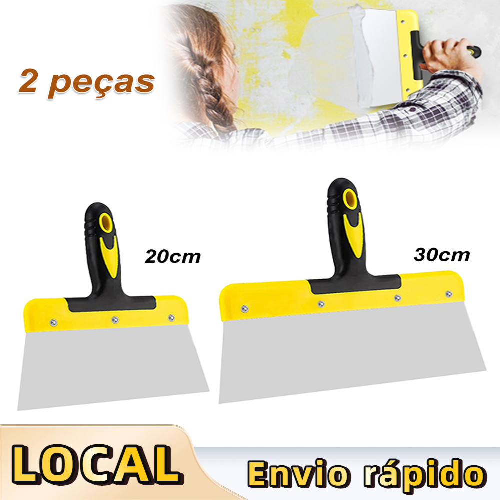 2 Peças Espátula 20cm 30cm Faca de Massa Aço Inoxidável Parede Drywall Reparo Tinta Papel de Parede Construção