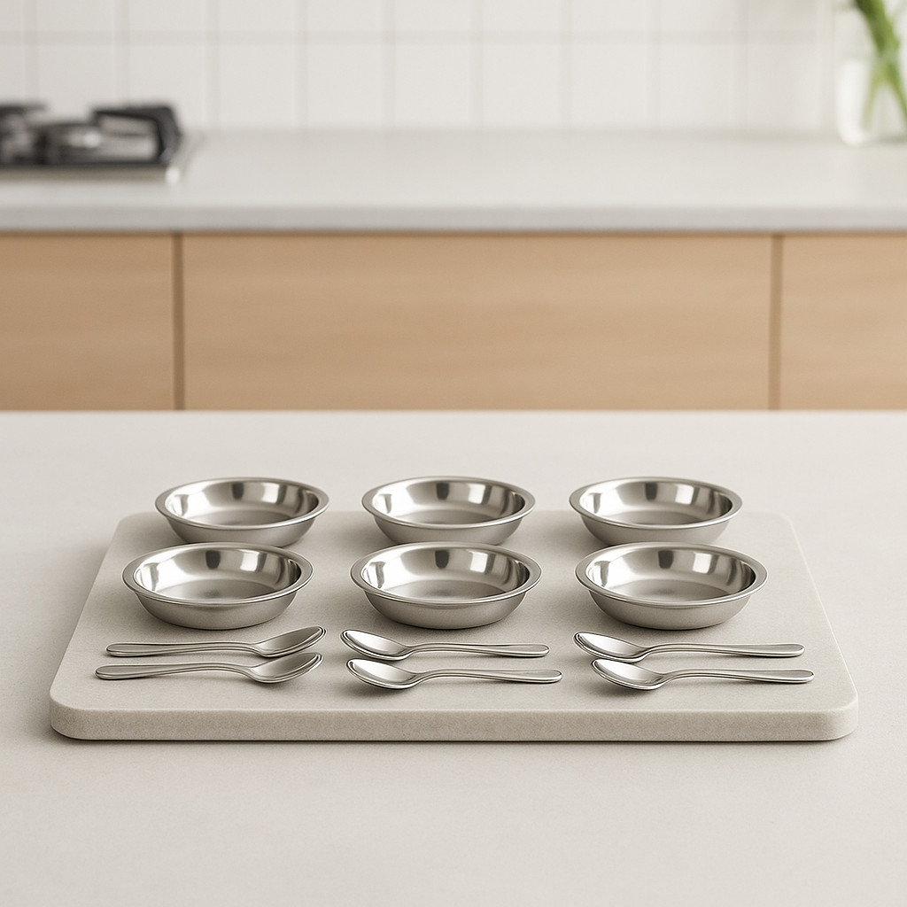 Conjunto de Sobremesa Madefer Inox 12 Peças Praticidade e Elegância em Oferta na Shopee