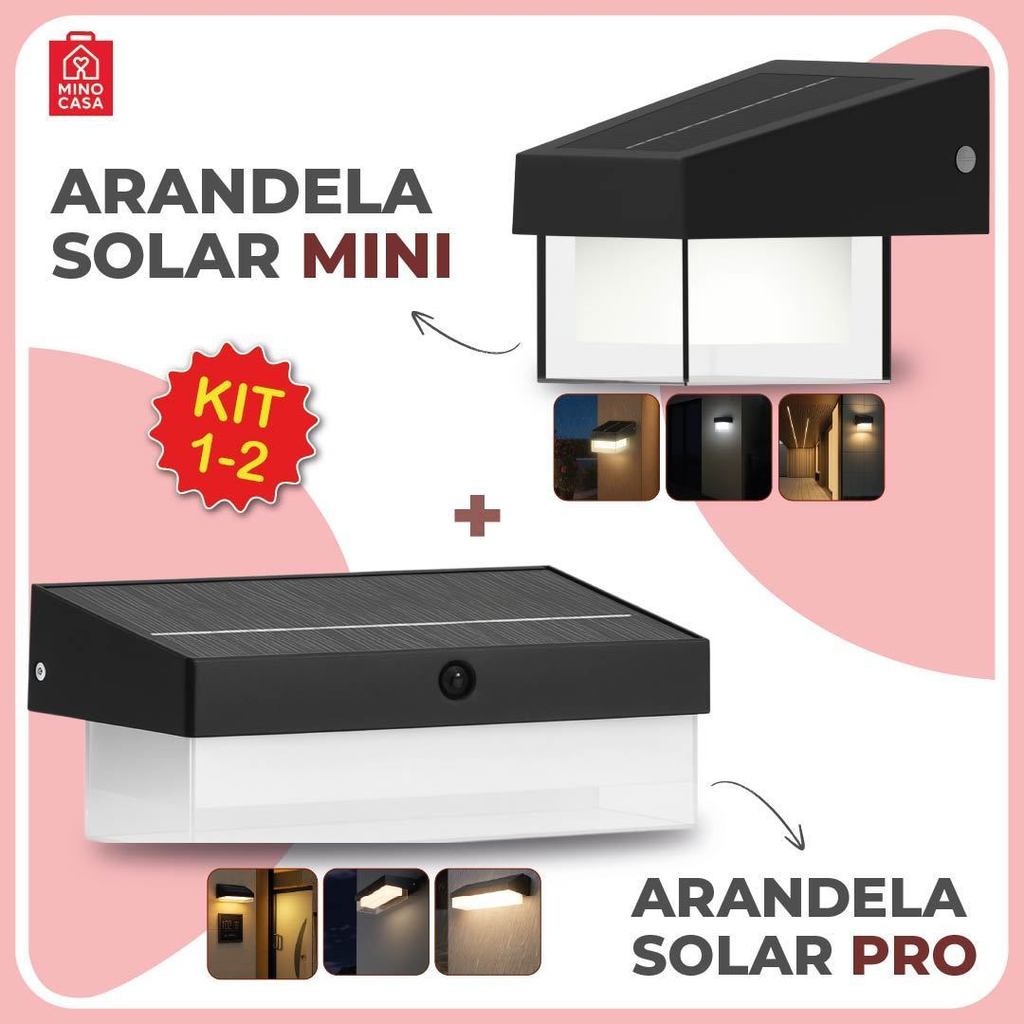 Arandela Solar Led 4 LED 6 LED 8 LED Luz Quente Placa Solar Embutida A Prova Dágua