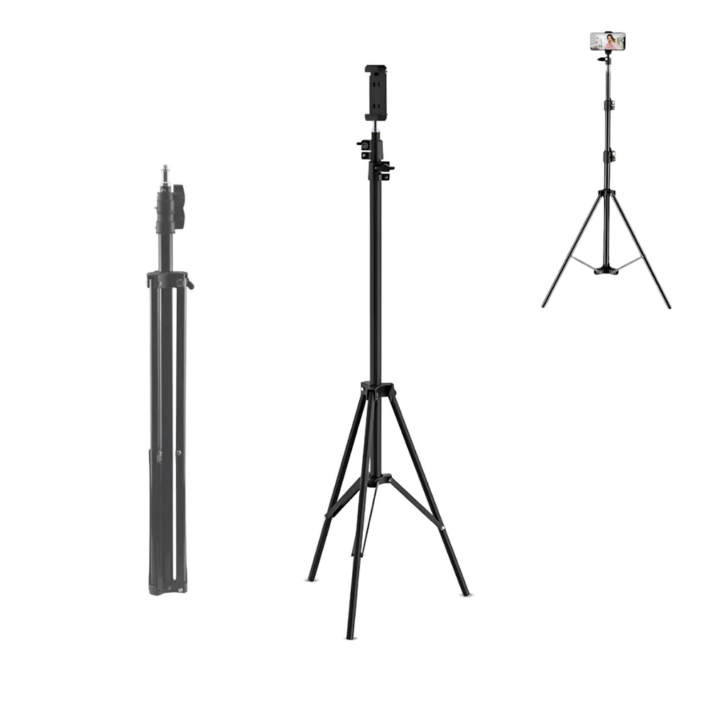 Tripé 2.1m Suporte Telescópico Ajustável Profissional Para Celular Câmera Com Suporte De Celular
