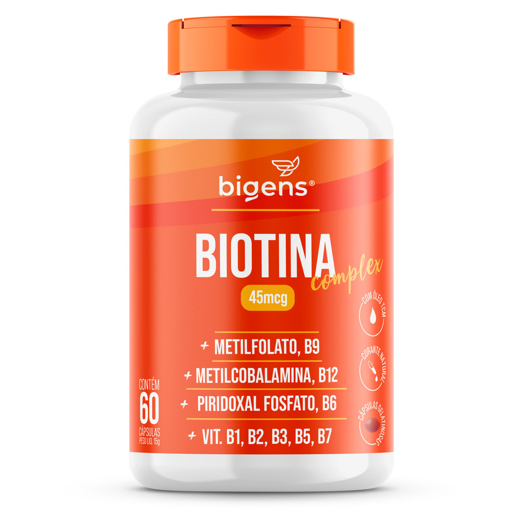 Biotina Complex Bigens 60 Cápsulas – Vitaminas para Cabelo, Pele e Unhas em Oferta na Shopee