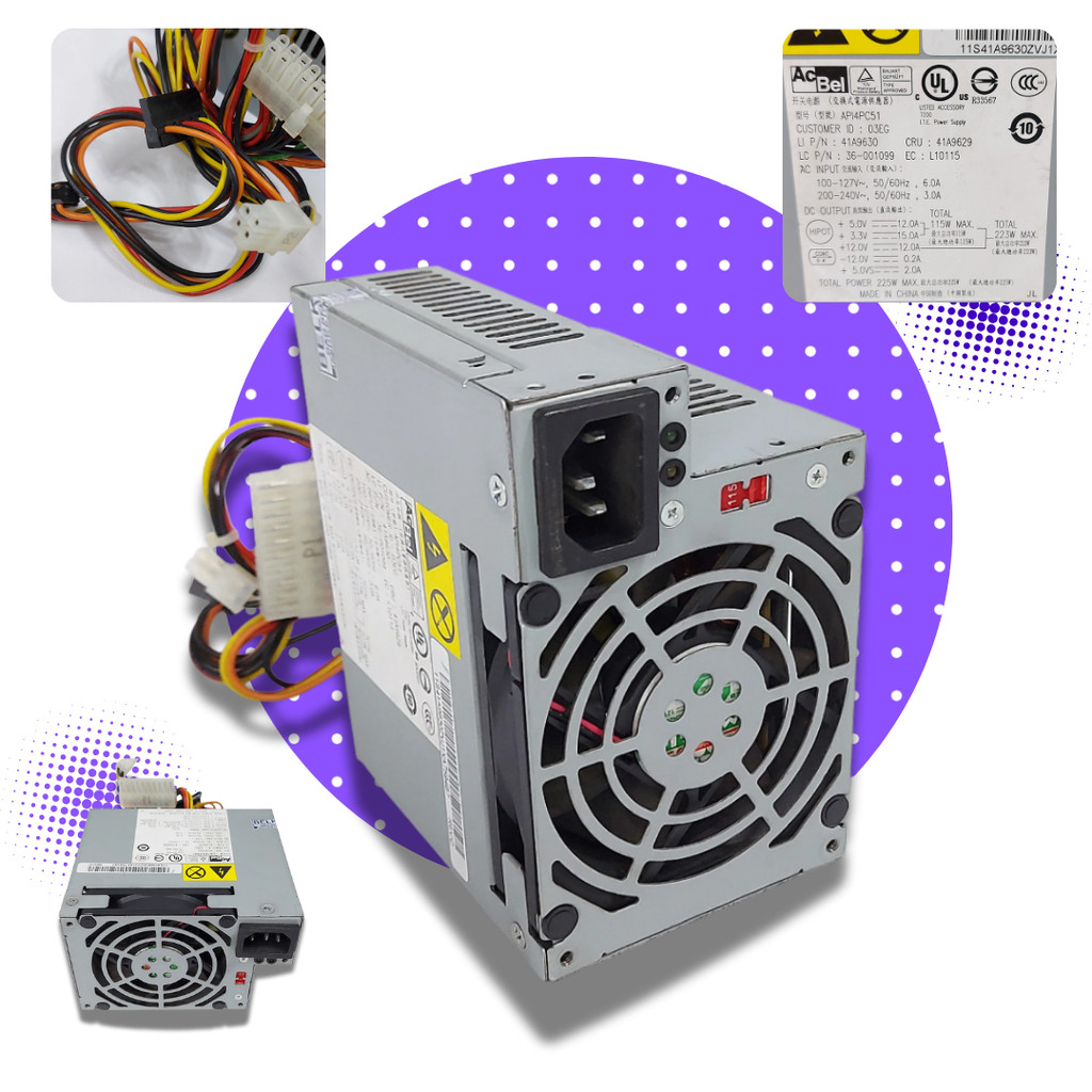 Fonte Atx 225w Lenovo Acbel A52 8212 M52 M55 Acbel Api4pc51
