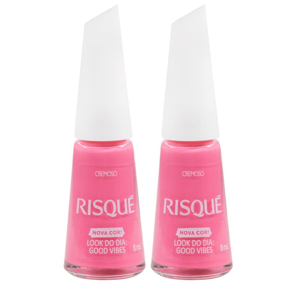 Kit 2 Esmalte Risqué Cremoso Nova Cor Look do Dia Good Vibes 8ml