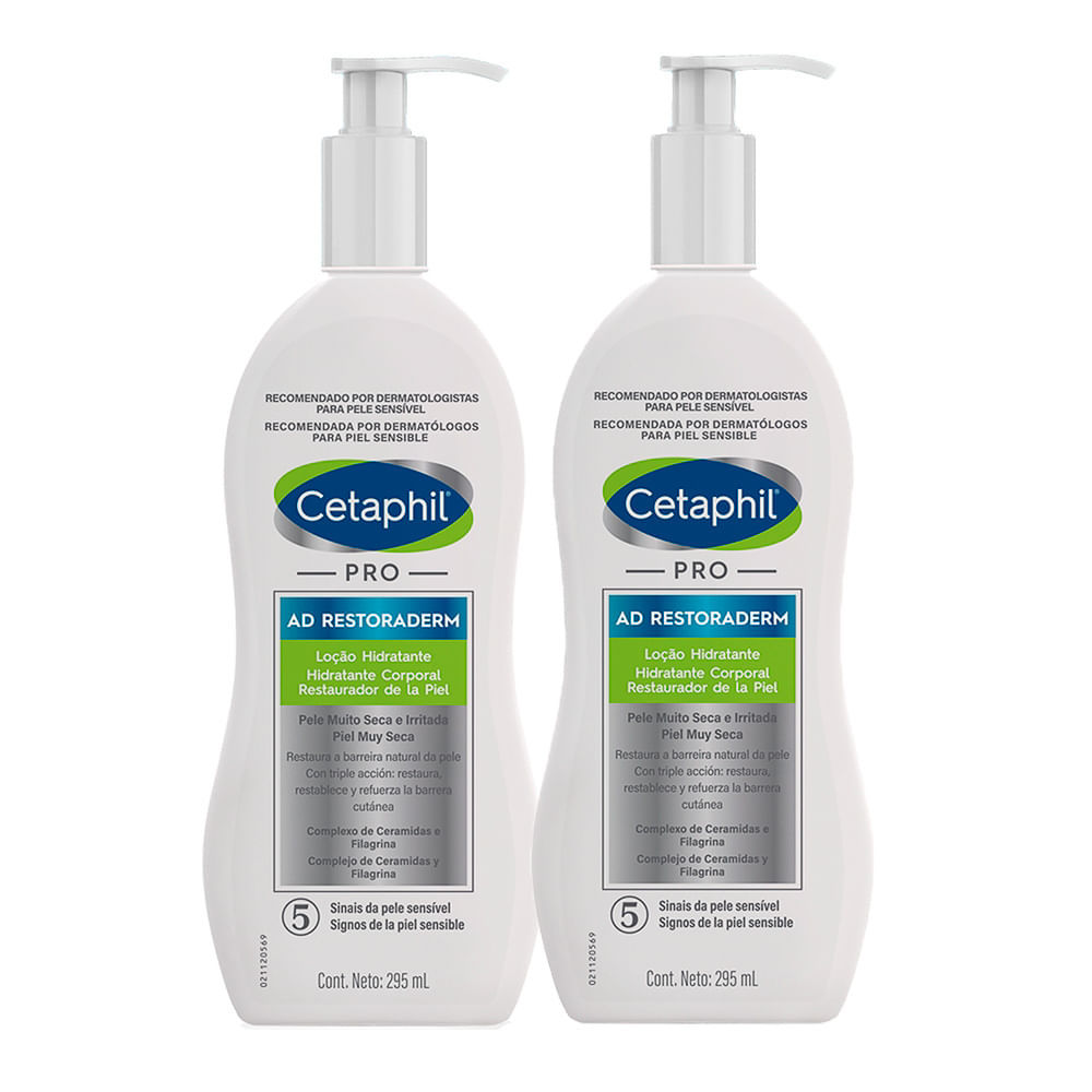 Kit 2 Cetaphil Pro AD Restoraderm Loção Hidratante 295ml em Oferta na Shopee