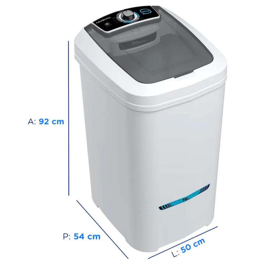 Tanquinho De Lavar Roupa 16kg Newmaq Semiautomático com 9 Programas de Lavagem Branco 127V — imagem 2 de 2