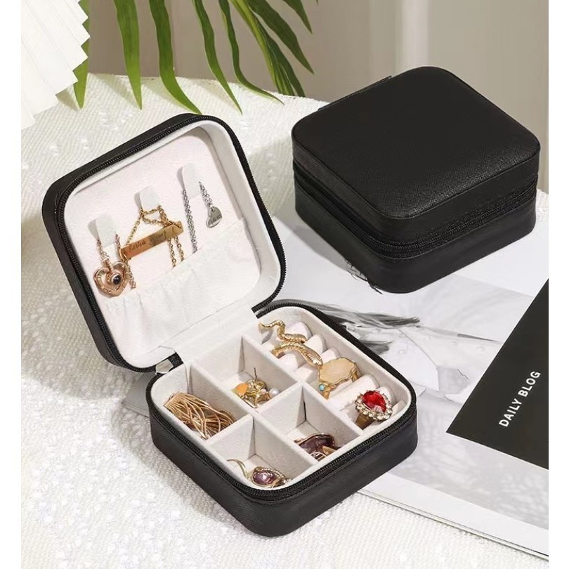 ANA1108 KIT 12 Pcs Porta Jóias Portátil Caixinha Bolsa de Armazenamento Colar Brincos Anéis em Oferta na Shopee