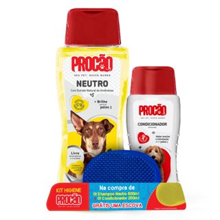 KIT HIGIENE PROCAO SHAMPOO 500ML + CONDICIONADOR 200ML + ESCOVA em Oferta na Shopee