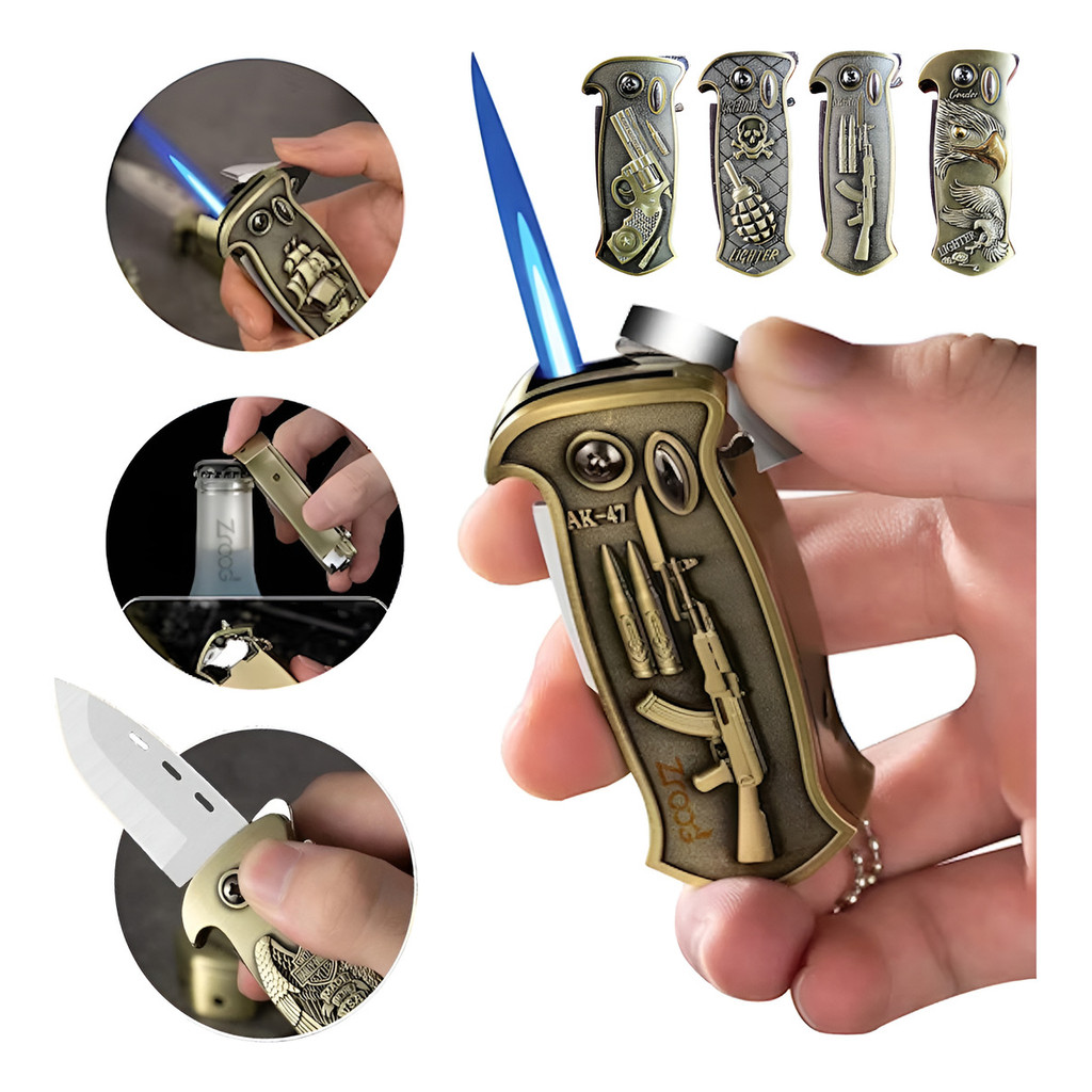 Canivete Isqueiro Maçarico canivete 4 em 1 com Abridor Chaveiro Isqueiro sem gás em Oferta na Shopee