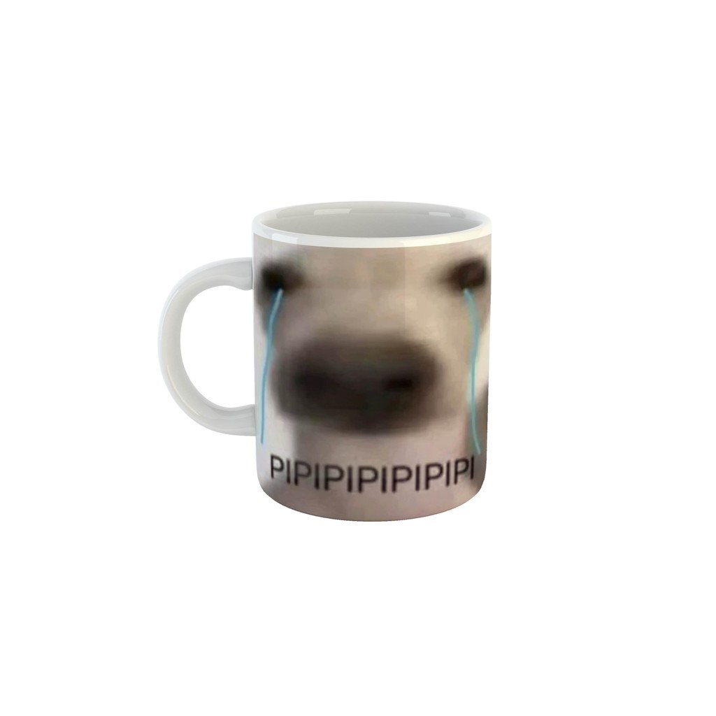 Caneca Cerâmica Meme Doguinho Chorando "pipipipi" Presente Meme na Caneca