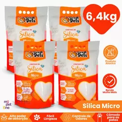 Areia Sílica Fina Great Pets para Gatos - 1,6Kg a 6,4Kg
