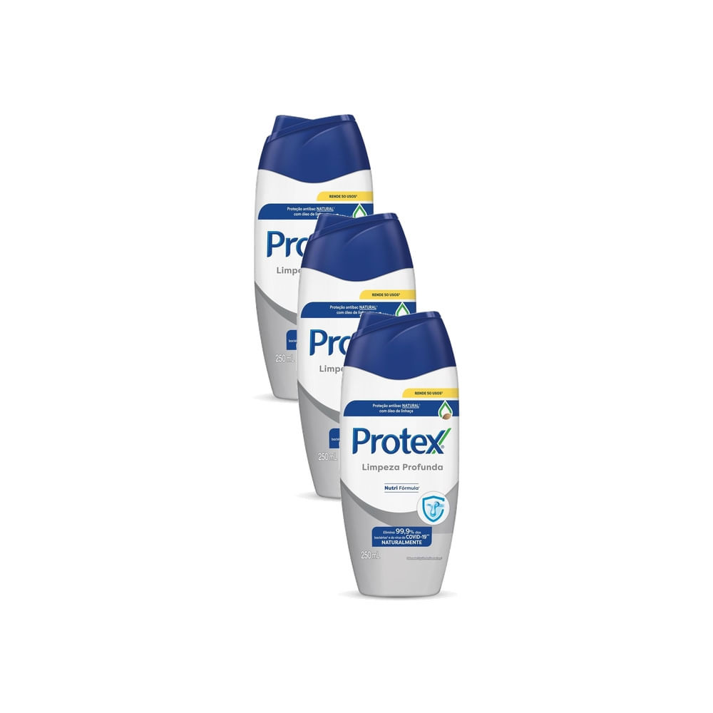 Kit 3 Sabonete Líquido Protex Limpeza Profunda com 250ml