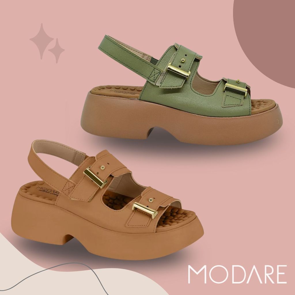 SANDÁLIA ORTOPÉDICA PLATAFORMA MODARE ULTRACONFORTO MASSAGEADORA FÁCIL AJUSTE DE FIVELA 7210.208