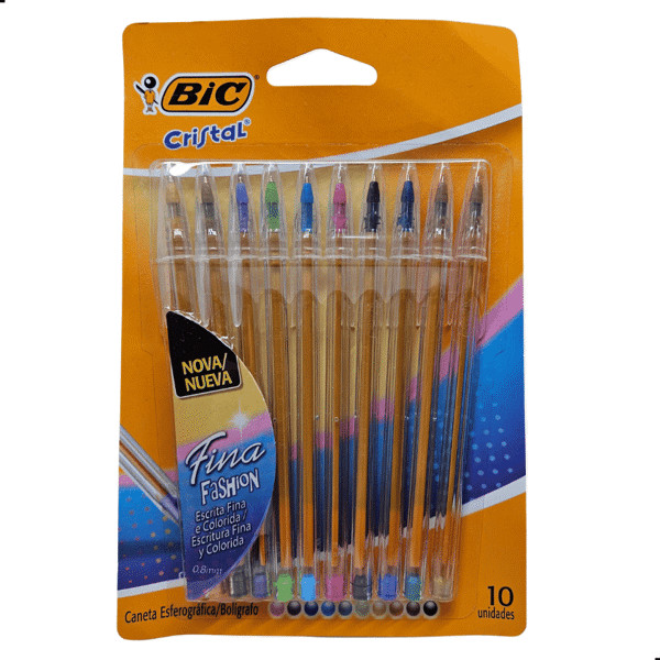 KIT DE CANETA BIC FASHION FINA COM 10 CORES em Oferta na Shopee